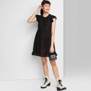 NWT Wild Fable Black Short Sleeve Trapeze Dress